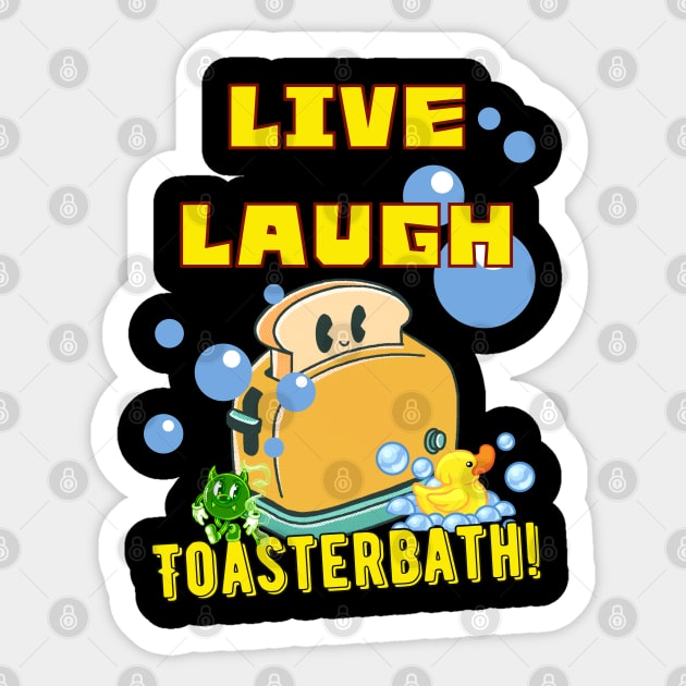 live laugh toaster bath Sticker by All Black Funeral